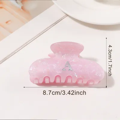 Women Fashion Gold English Letter 8.6cm Acrylic Grab Clip