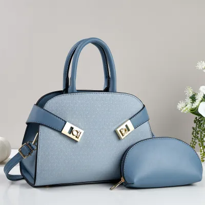 Women Fashion Casual Simple Solid Color Handbag Two-Piece Bag Set