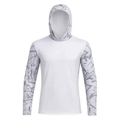Men Fashion Casual Summer Printed Ice Silk Sunscreen Long-Sleeve Hoodies