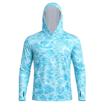 Men Fashion Casual Summer Printed Ice Silk Sunscreen Long-Sleeve Hoodies