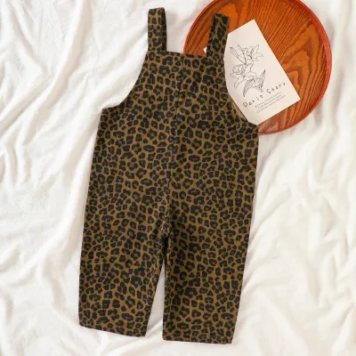 Kids Girls' Fashion Casual Spring And Autumn Leopard Overalls