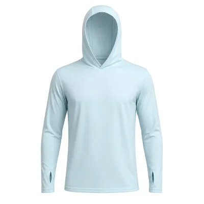 Men Fashion Casual Summer Solid Color Ice Silk Sunscreen Long-Sleeve Hoodies