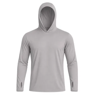 Men Fashion Casual Summer Solid Color Ice Silk Sunscreen Long-Sleeve Hoodies
