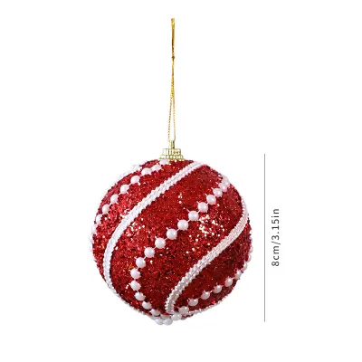 Fashion 8cm Sequin Christmas Ball Hanging Christmas Tree Decoration