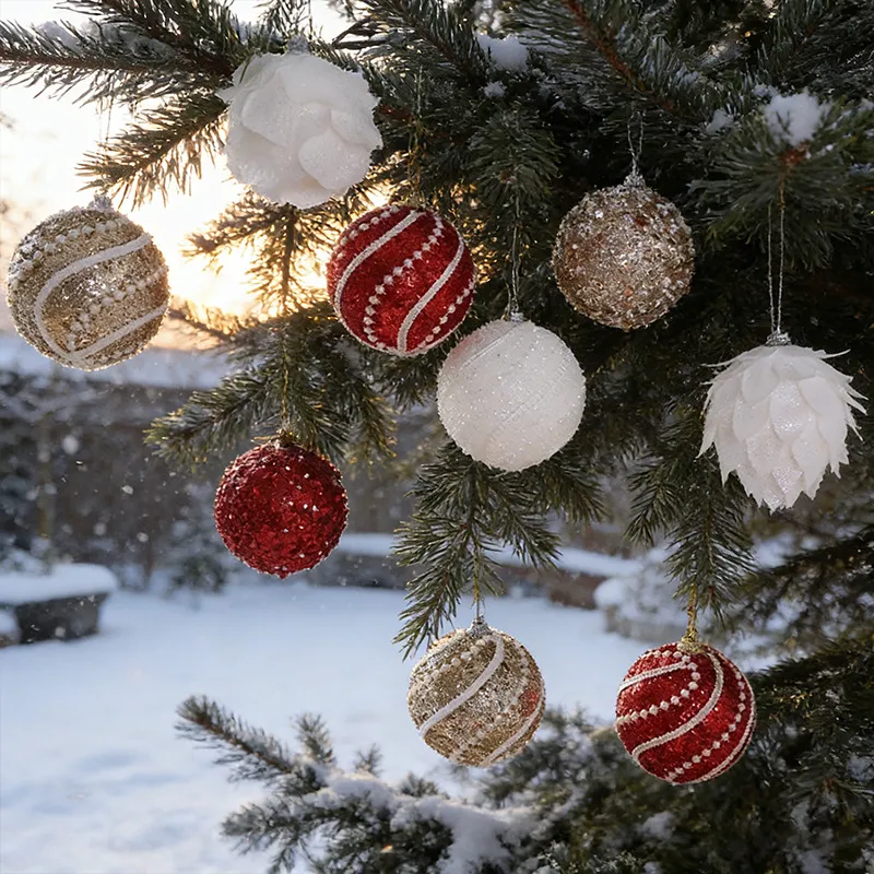 Fashion 8cm Sequin Christmas Ball Hanging Christmas Tree Decoration