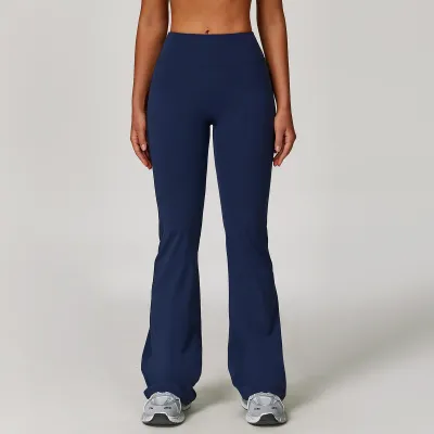 Women Yoga Fashion Solid Color High Waist Comfortable Sports Flared Pants