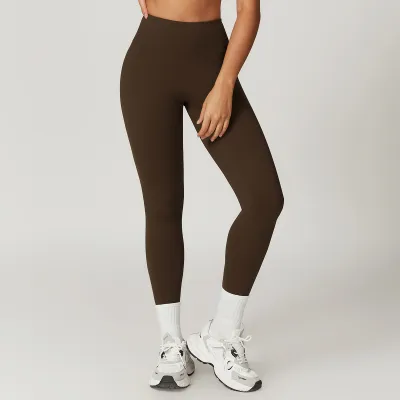 Women Fashion Solid Color Yoga Running Quick-Dry Breathable Sports Leggings