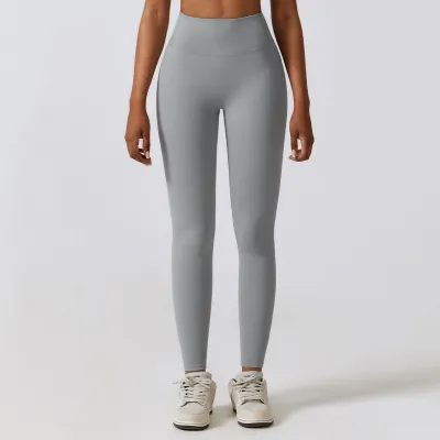 Women Fashion Solid Color Yoga Running Quick-Dry Breathable Sports Leggings
