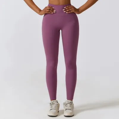 Women Fashion Solid Color Yoga Running Quick-Dry Breathable Sports Leggings