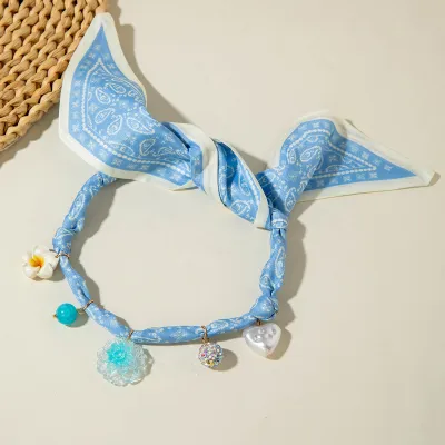 Fashion Colorful Pendant Silk Scarf Necklace