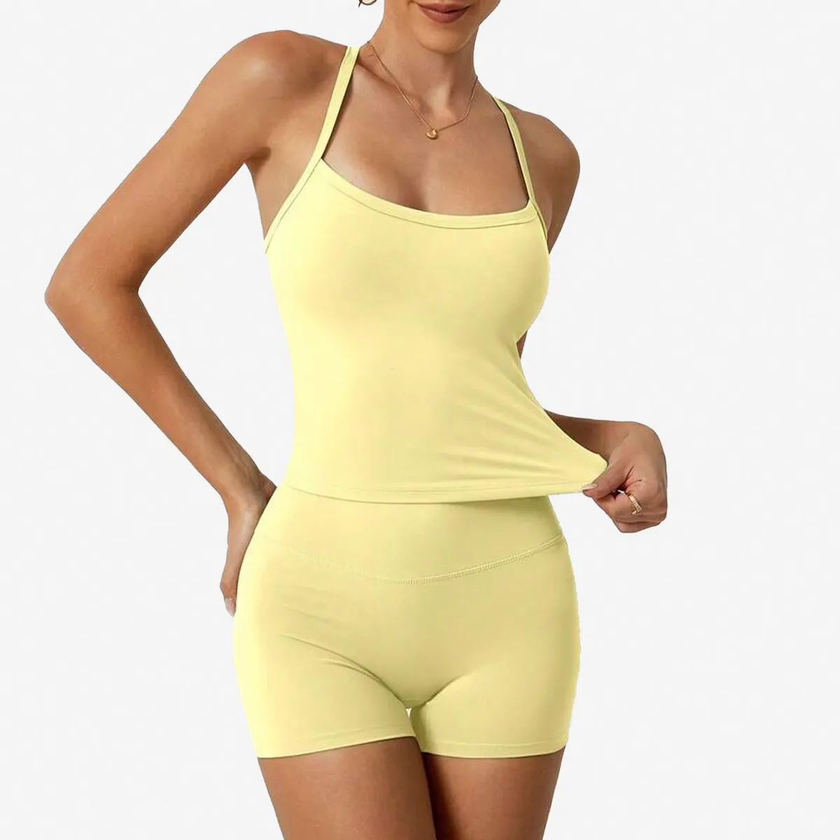 Women Sports Tanks And Shorts Two-Piece Set