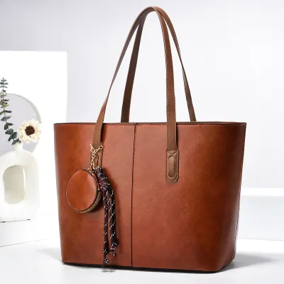 Women Casual Solid Color Large Capacity Shoulder Bag