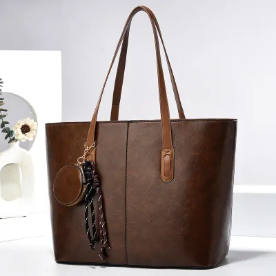 Women Casual Solid Color Large Capacity Shoulder Bag