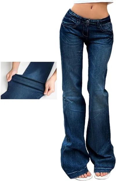 Women Fashion Casual Retro Slim Fit Stretch Flared Jeans
