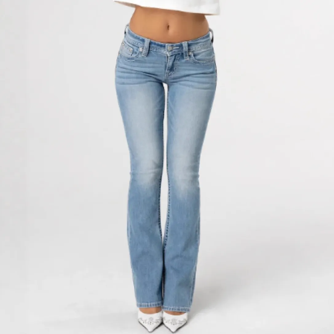 Women Fashion Sexy Wash Low Waist Bootcut Jeans