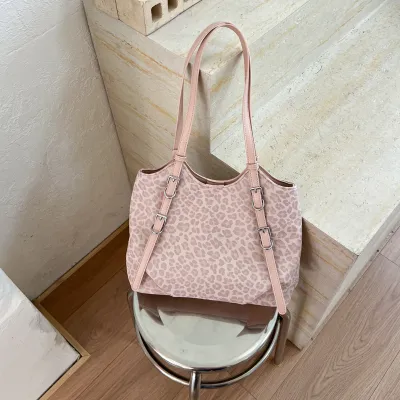 Women Fashion Casual Leopard Pu Portable Shoulder Bag