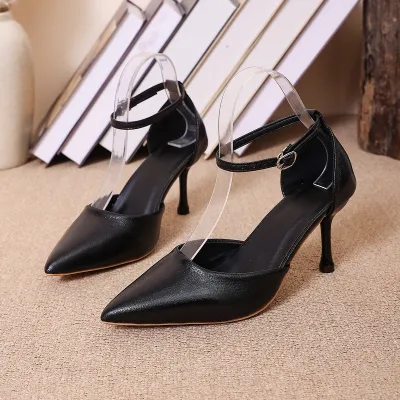 Women Fashion Sexy Solid Color Pointed-Toe Stiletto Heel Shoes