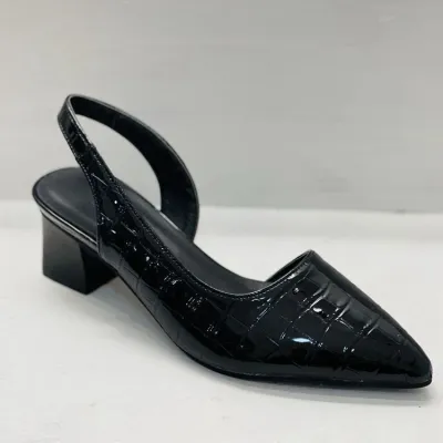 Women Fashion Sexy Retro Solid Color Plaid Pointed Toe Heeled Sandals