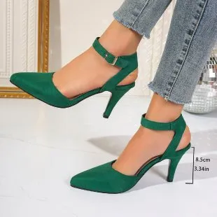 Women Fashion Sexy Solid Color Pointed Toe High Heels Shoes