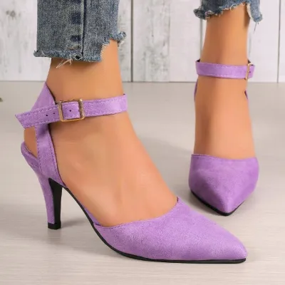 Women Fashion Sexy Solid Color Pointed Toe High Heels Shoes
