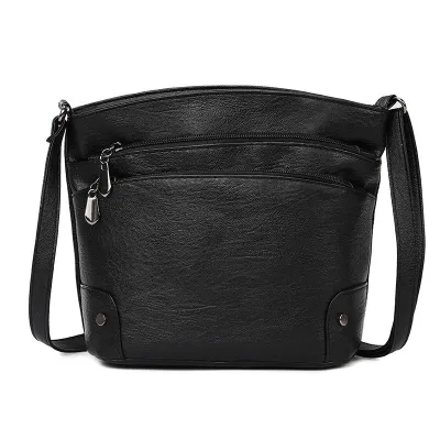 Women Fashion Casual Retro Solid Color Shoulder Bag
