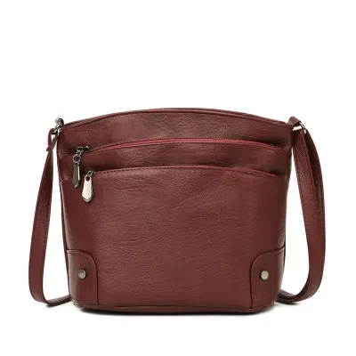 Women Fashion Casual Retro Solid Color Shoulder Bag