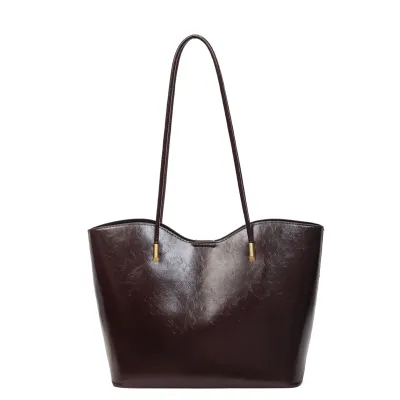 Women Fashion Casual Solid Color Bucket Shoulder Bag