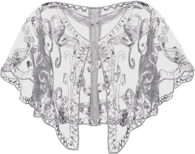 Women Fashion Elegantsolid Color Sequins Shawl