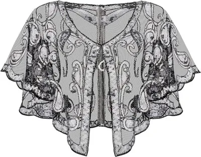 Women Fashion Elegantsolid Color Sequins Shawl