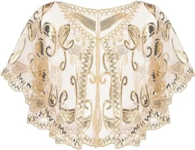 Women Fashion Elegantsolid Color Sequins Shawl