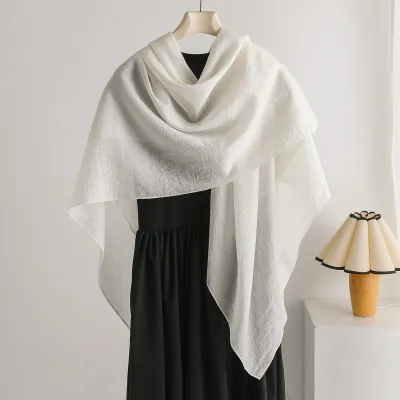 Women Fashion Casual Solid Color Silk 140cm Square Scarf