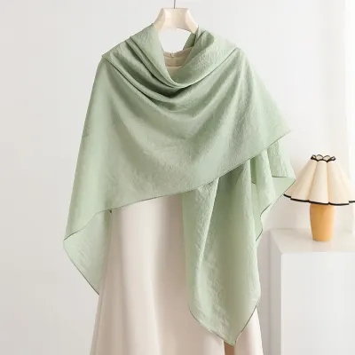 Women Fashion Casual Solid Color Silk 140cm Square Scarf