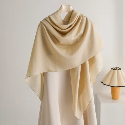 Women Fashion Casual Solid Color Silk 140cm Square Scarf