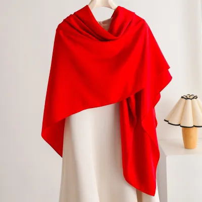 Women Fashion Casual Summer Solid Color Thin 140 Large Square Scarf
