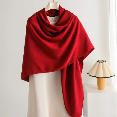 Women Fashion Casual Summer Solid Color Thin 140 Large Square Scarf