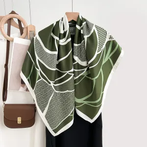 Women'S Fashion Creative Flower Printed 90 Square Scarf