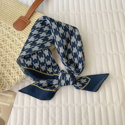 Women Fashion Casual Cotton Linen Printed Silk Small Square Scarf