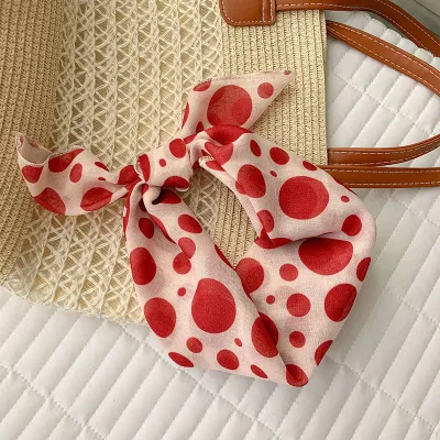 Women Fashion Casual Cotton Linen Printed Silk Small Square Scarf