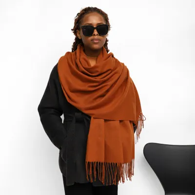 Women Fashion Casual Simple Solid Color Long Cold-Proof Scarf