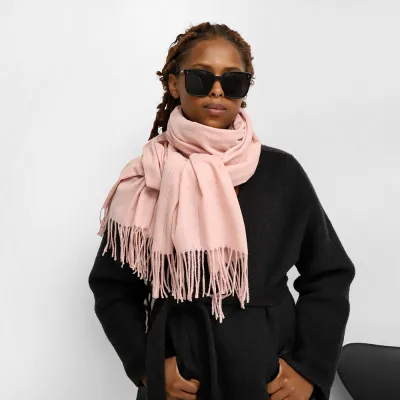 Women Fashion Casual Simple Solid Color Long Cold-Proof Scarf
