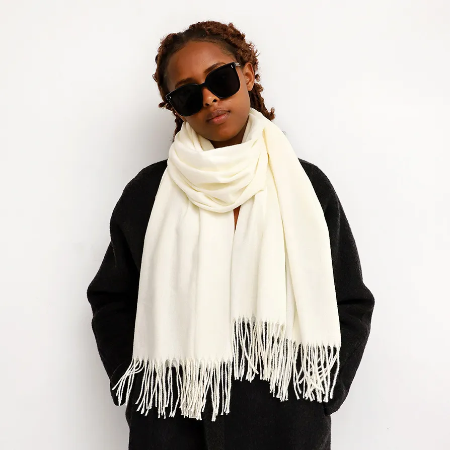 Women Fashion Casual Simple Solid Color Long Cold-Proof Scarf