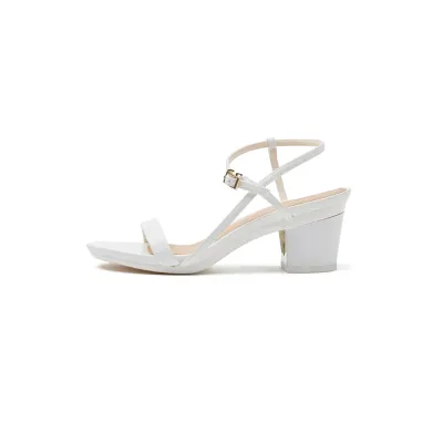 Fashion Alligator-Print Leather Flat Twist-Heeled Sandals