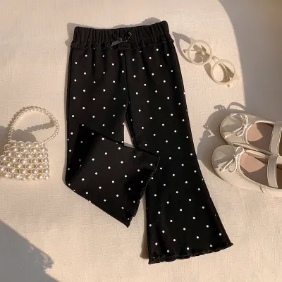 Kids Girls Fashion Casual Spring And Summer Printed Flared Pants