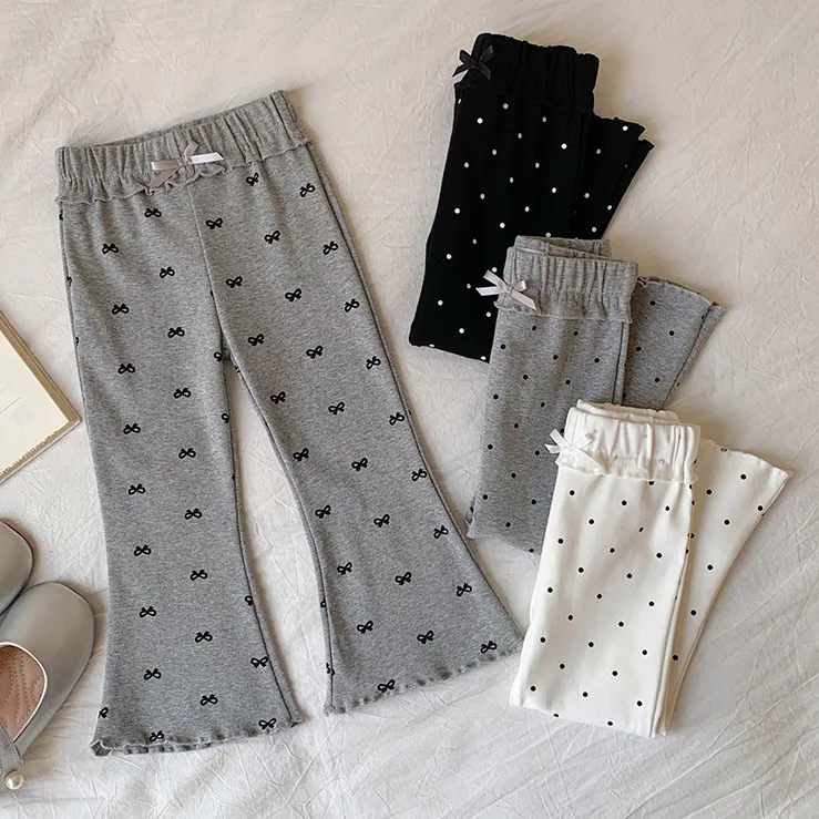 Kids Girls Fashion Casual Spring And Summer Printed Flared Pants