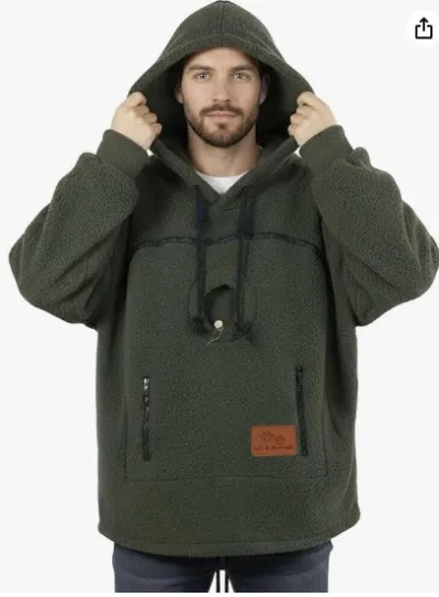 Fashion Casual Solid Color Autumn Winter Fleece Warm Drawstring Long-Sleeve Loose Pet Pocket Hoodies