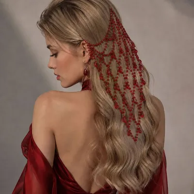 Women Fashion Mesh Beads Chain Bride Accessories