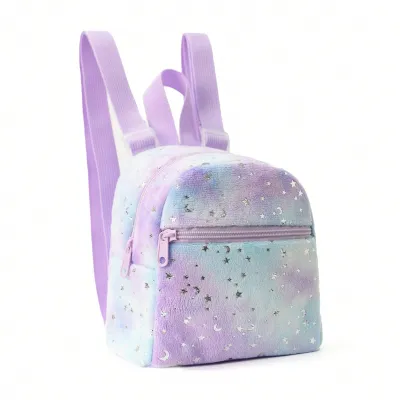 Kids Girls Fashion Cute Printed Soft Plush Adjustable Backpack