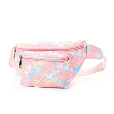Kids Girls Fashion Casual Printed Rainbow Chest Bag