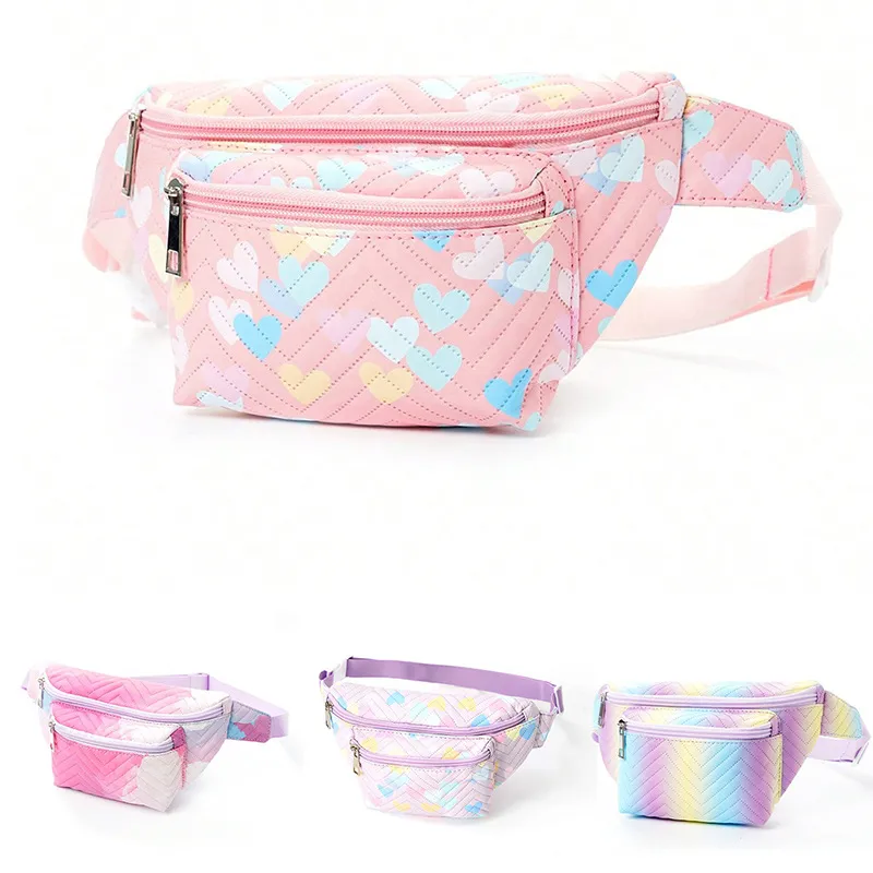 Kids Girls Fashion Casual Printed Rainbow Chest Bag