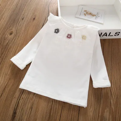 Girl'S Fashion Casual Spring And Autumn Lapel Collar Long Sleeve T-Shirt